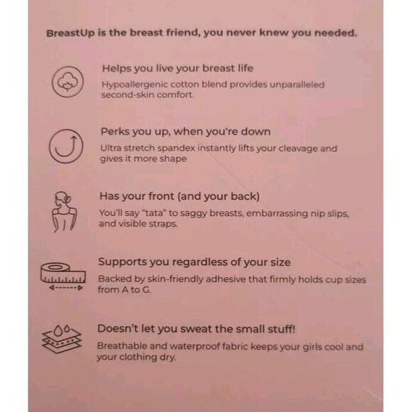 Breastup By Seinsuelle Premium Breast Lifting Tape Nipple Covers Set Of 2 Two - Picture 5 of 10